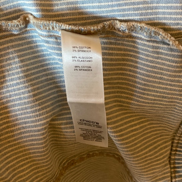 Chico’s Blue & White Stripe Button Up Jacket! - Picture 4 of 4